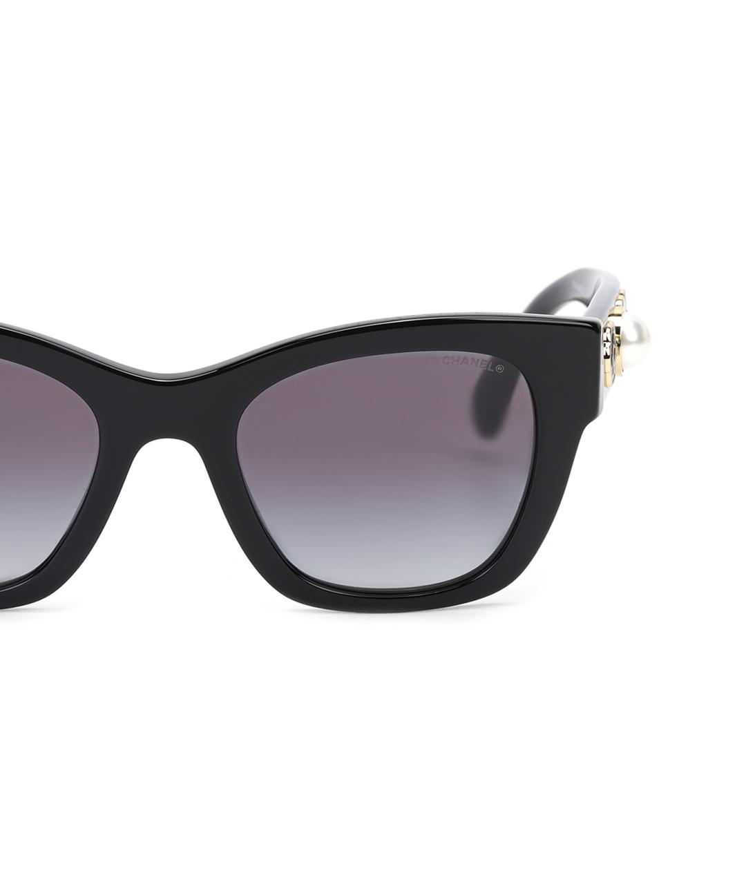 CHANEL Черные пластиковые солнцезащитные очки, фото 4