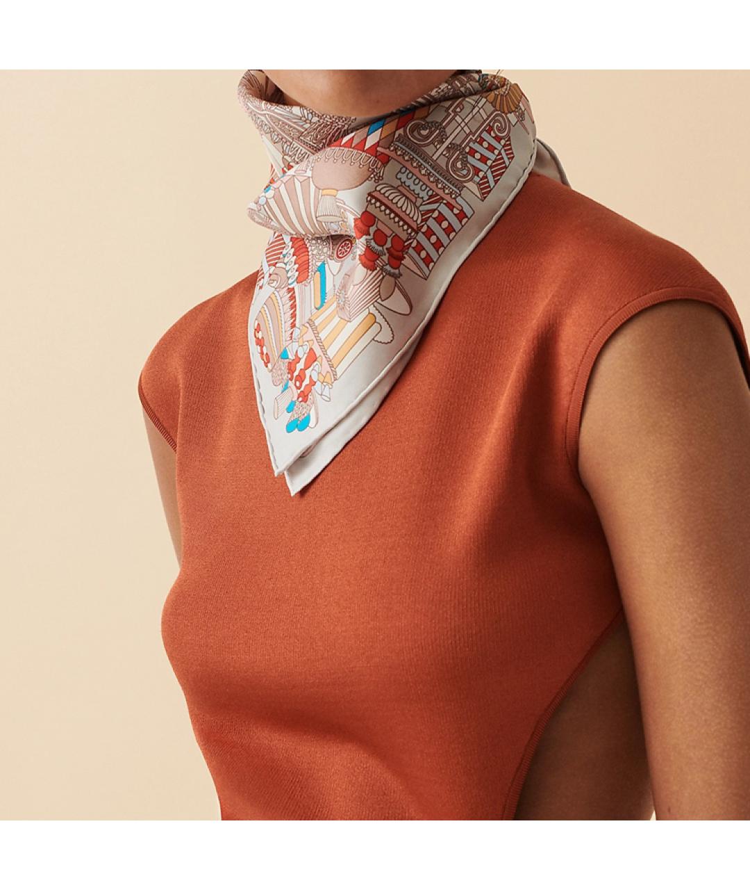 HERMES Красный шарф, фото 2