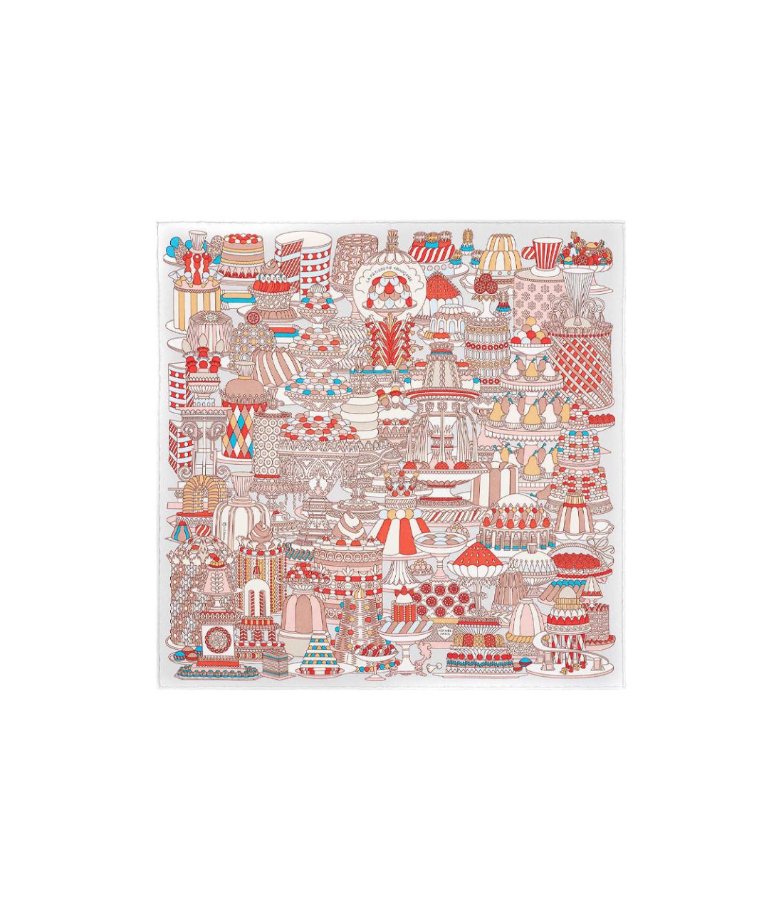 HERMES Красный шарф, фото 3