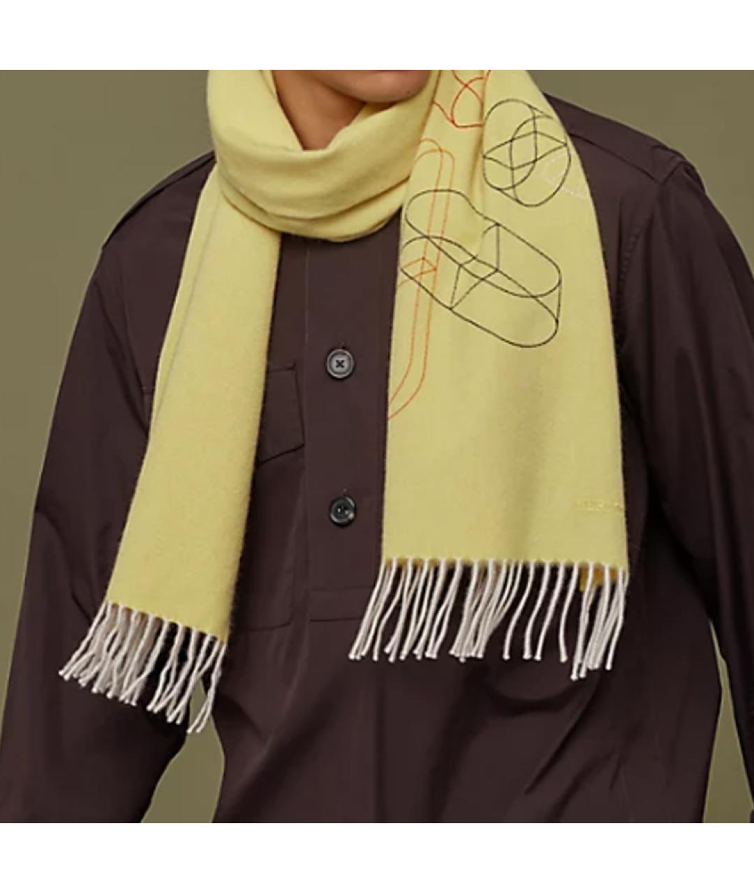 HERMES Желтый шарф, фото 2
