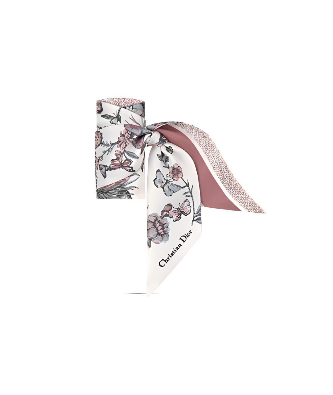 CHRISTIAN DIOR Бежевый шелковый шарф, фото 2