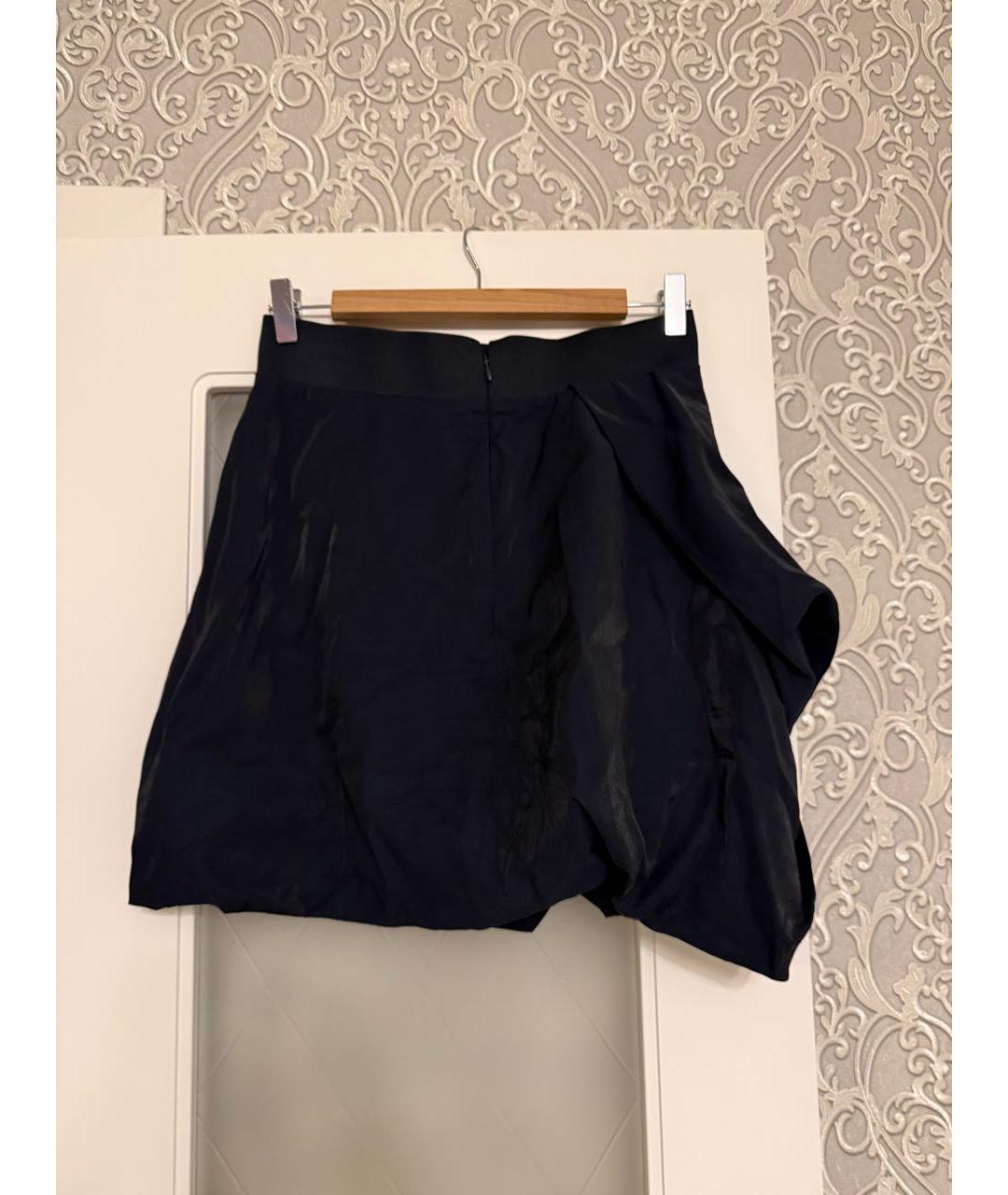 COS Темно-синяя полиэстеровая юбка мини, фото 2