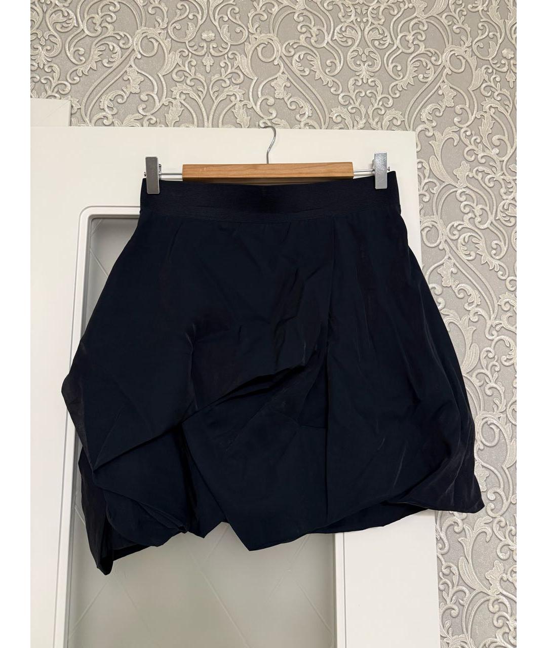 COS Темно-синяя полиэстеровая юбка мини, фото 8