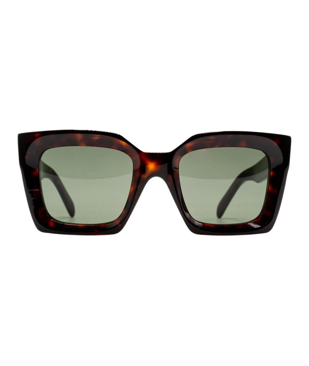 CELINE Коричневые пластиковые солнцезащитные очки, фото 3