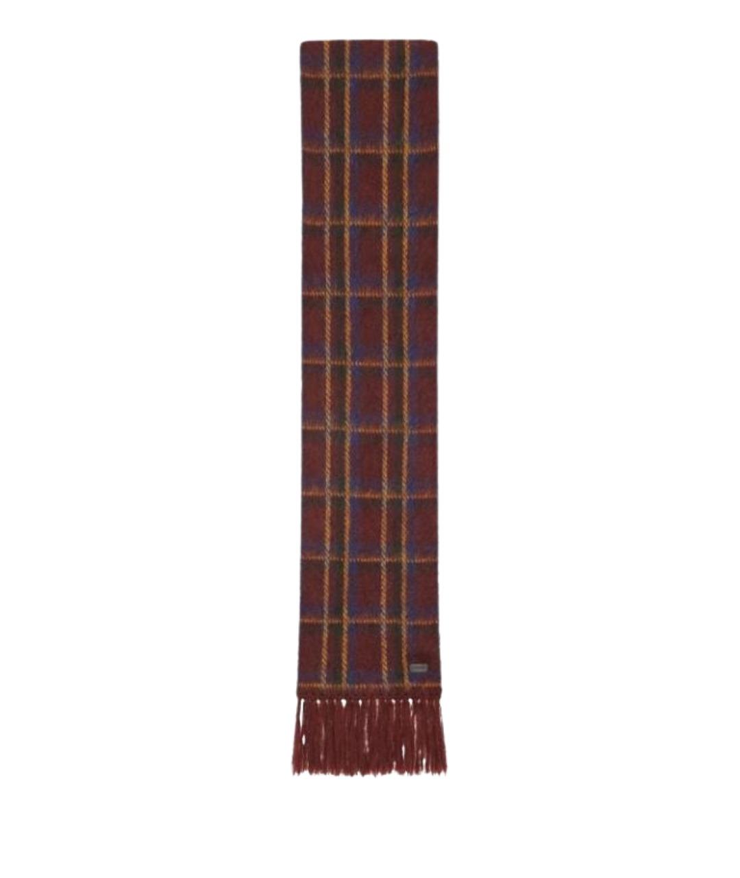 SAINT LAURENT Бордовый шарф, фото 1