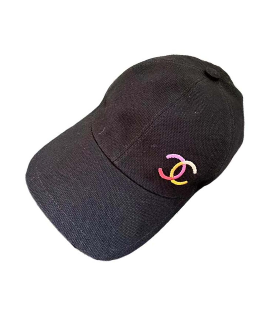 CHANEL Черная хлопковая кепка, фото 2