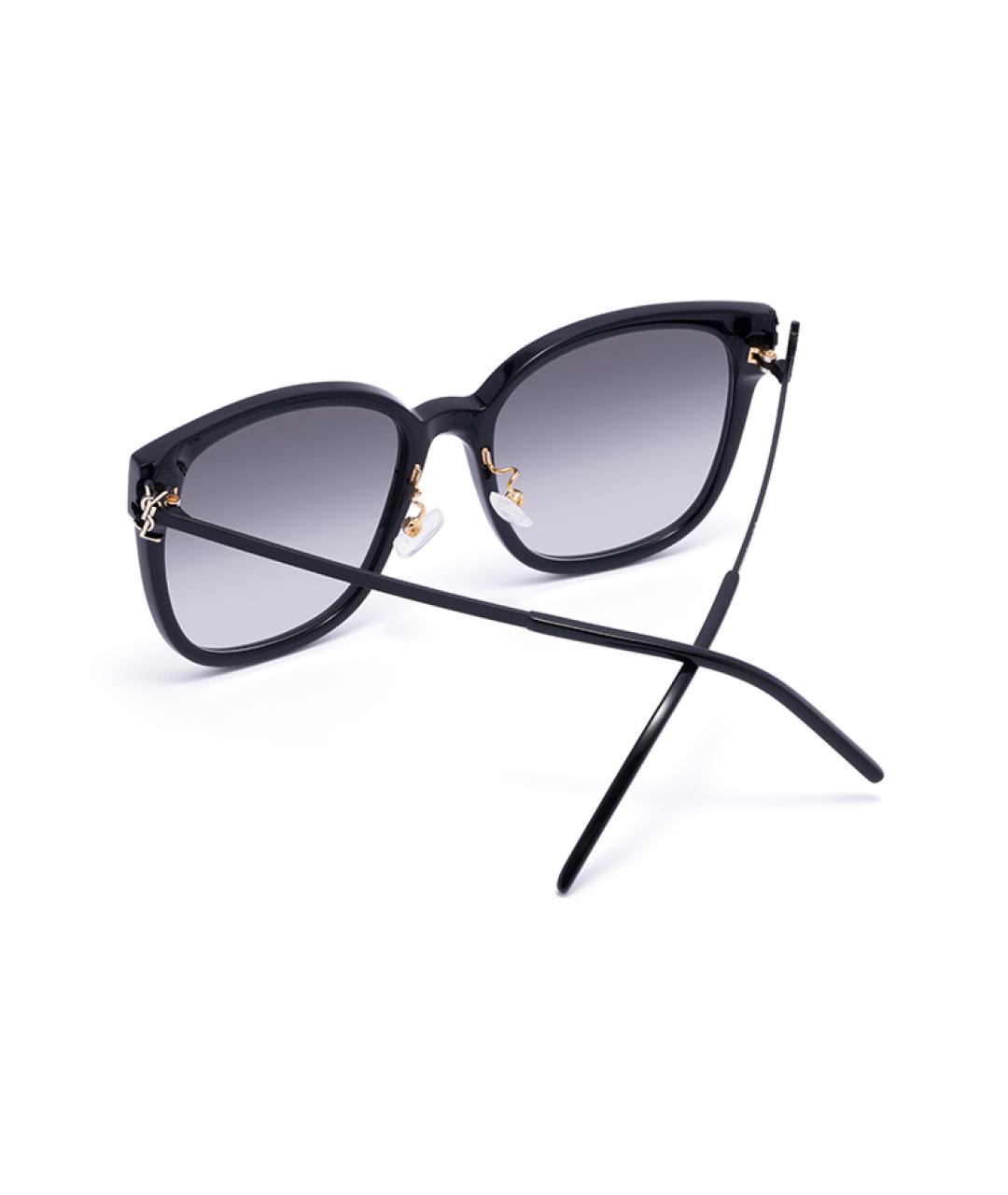 SAINT LAURENT Черные металлические солнцезащитные очки, фото 4