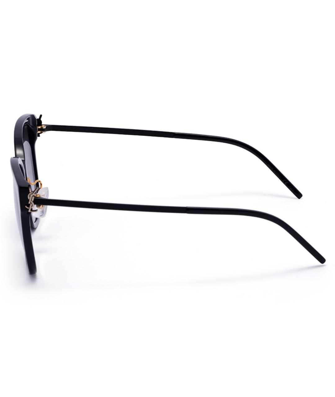 SAINT LAURENT Черные металлические солнцезащитные очки, фото 3