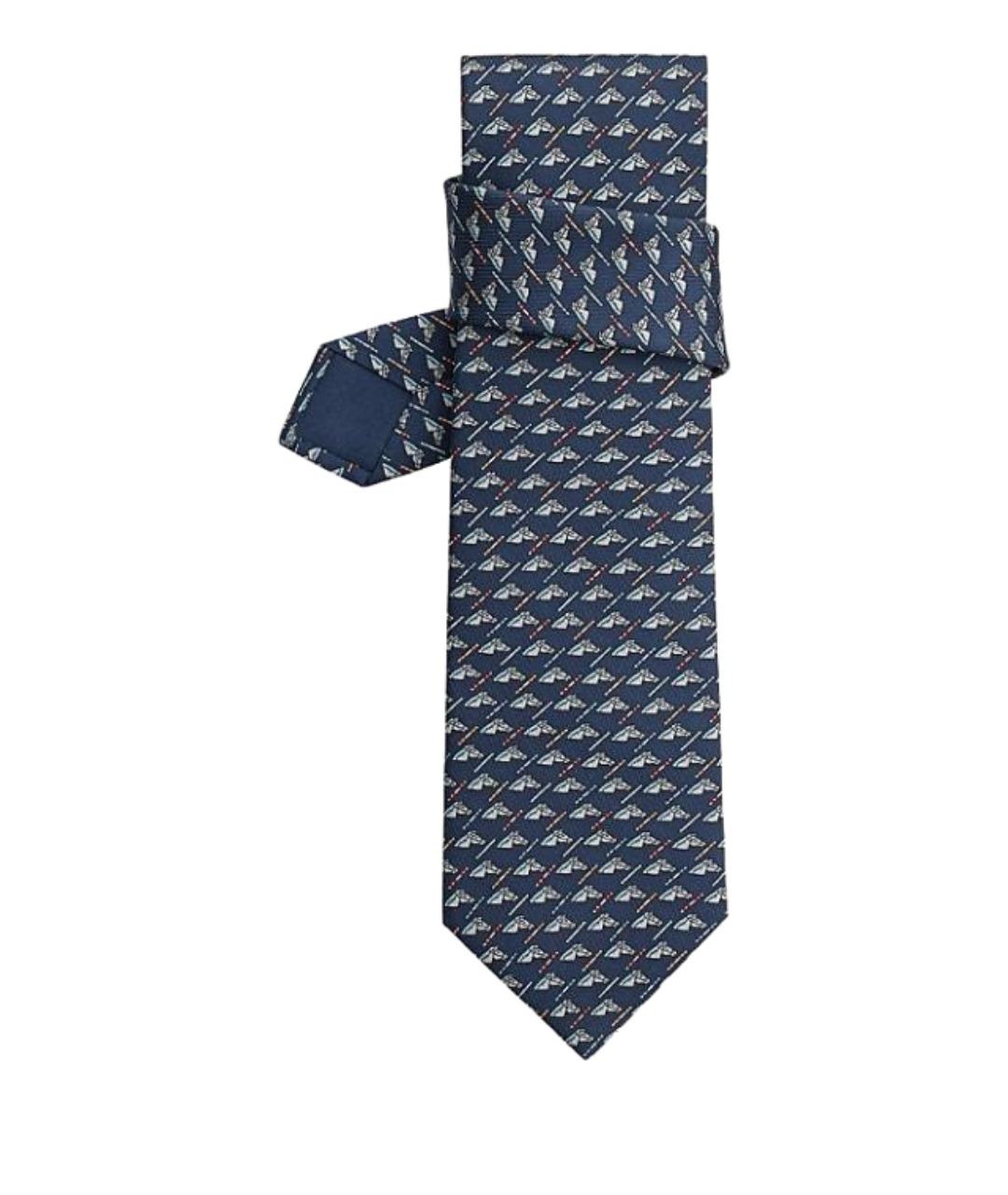 HERMES Синий галстук, фото 1