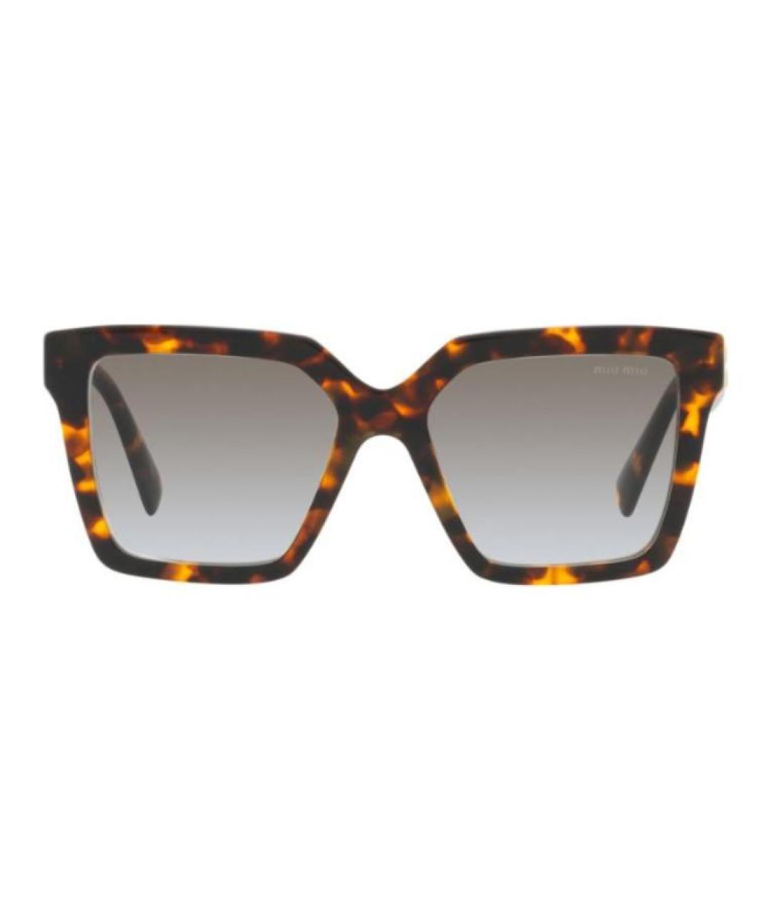 MIU MIU Коричневые пластиковые солнцезащитные очки, фото 2