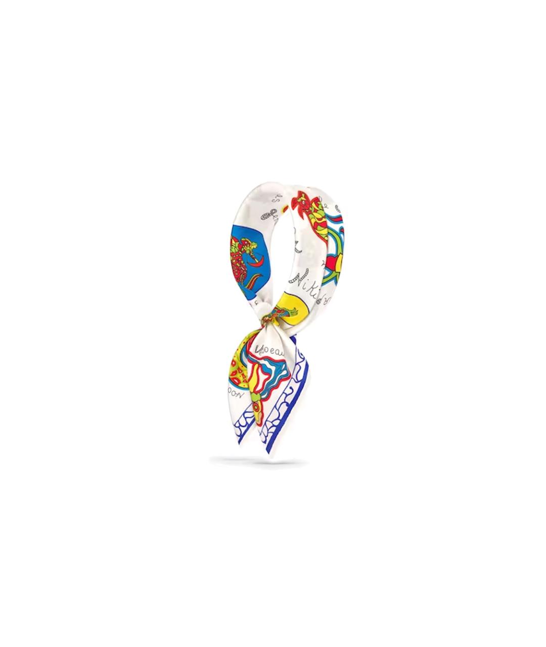 CHRISTIAN DIOR Белый шелковый шарф, фото 3