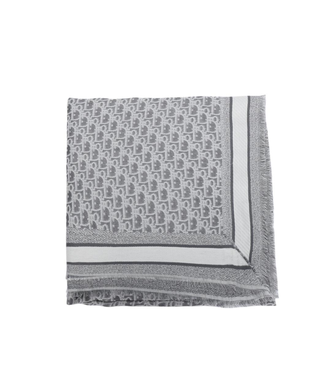 CHRISTIAN DIOR Серый шарф, фото 2