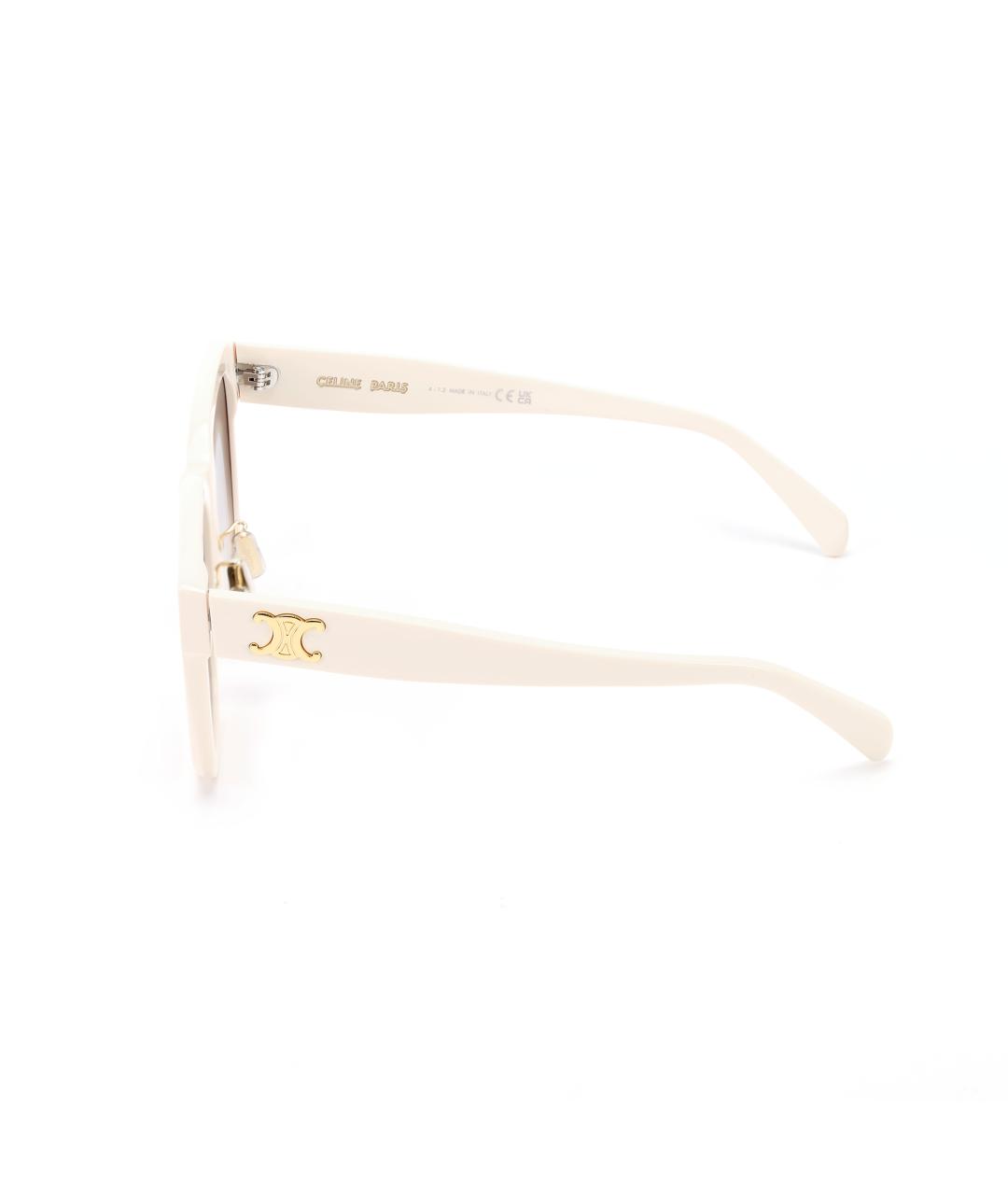 CELINE Бежевые пластиковые солнцезащитные очки, фото 3