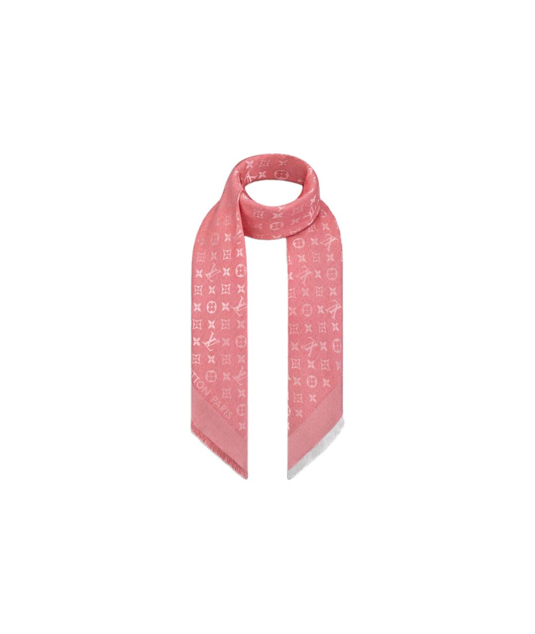 LOUIS VUITTON Розовый шарф, фото 2