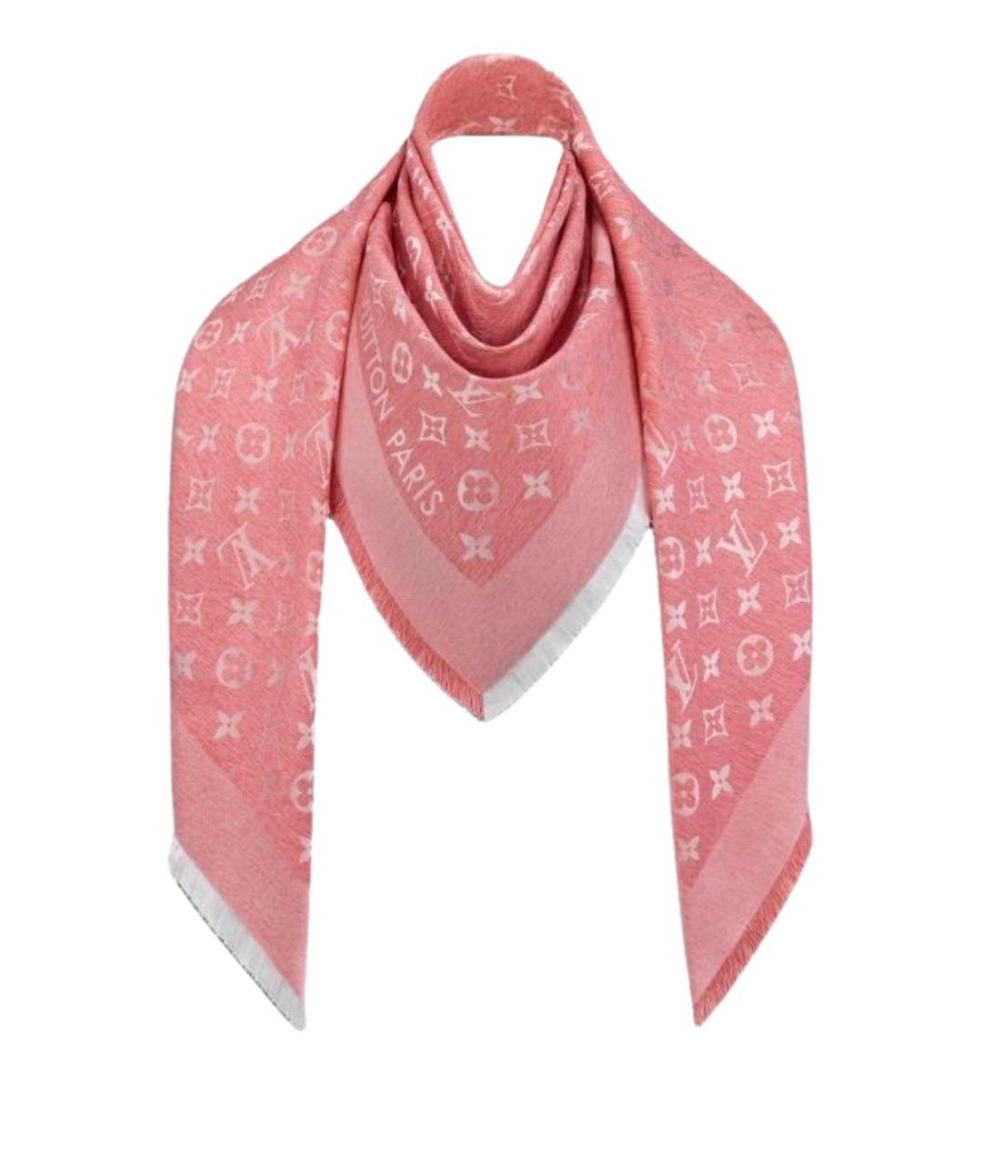 LOUIS VUITTON Розовый шарф, фото 1