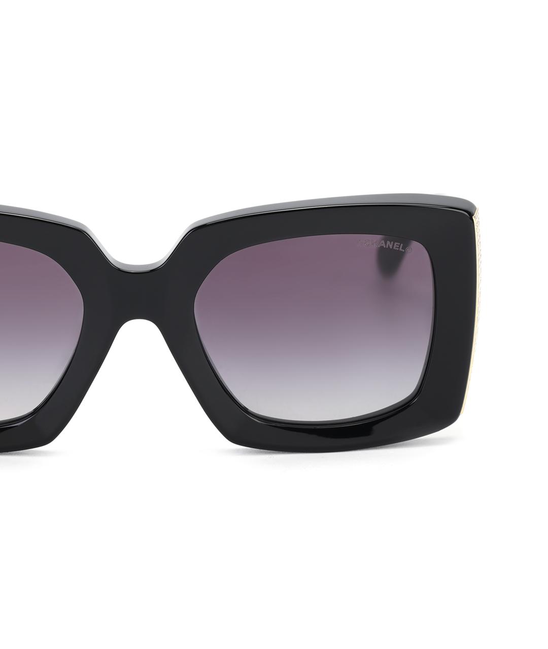 CHANEL Черные пластиковые солнцезащитные очки, фото 4