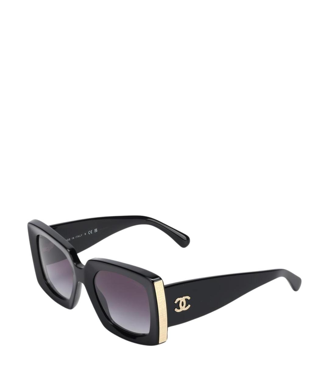 CHANEL Черные пластиковые солнцезащитные очки, фото 1