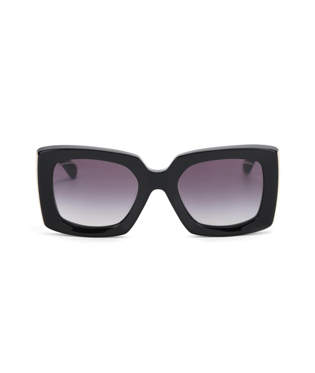 CHANEL Черные пластиковые солнцезащитные очки, фото 2