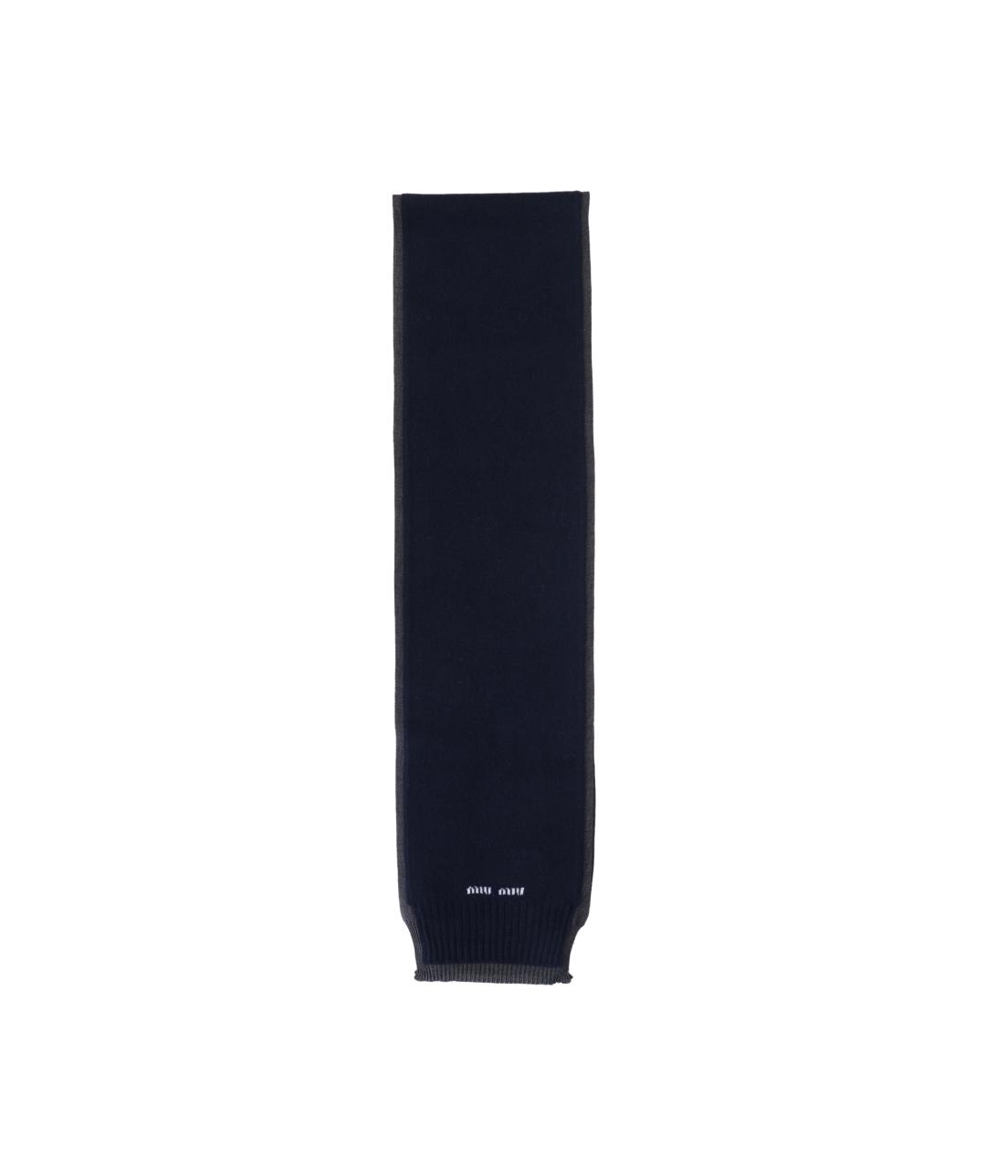 MIU MIU Черный кашемировый шарф, фото 3