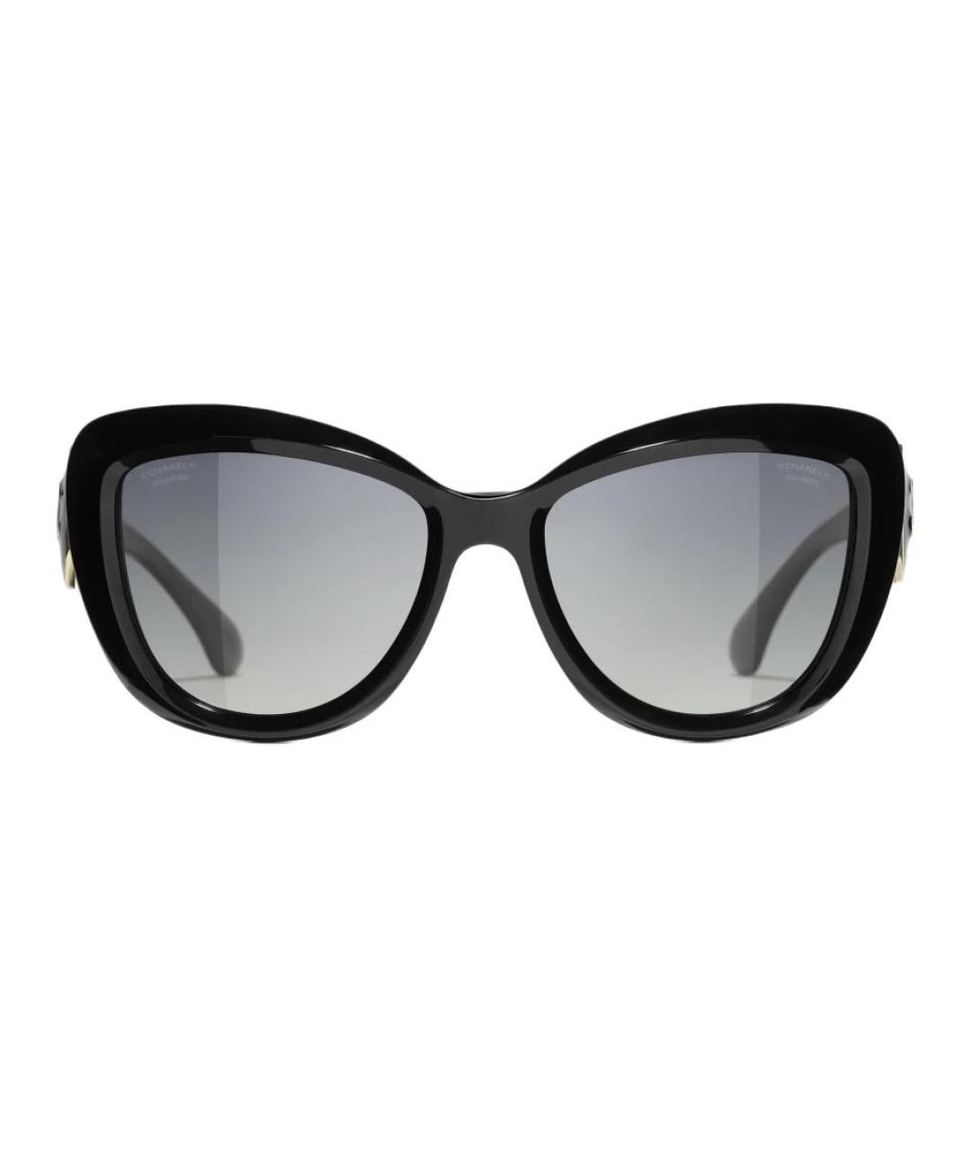 CHANEL Черные пластиковые солнцезащитные очки, фото 1