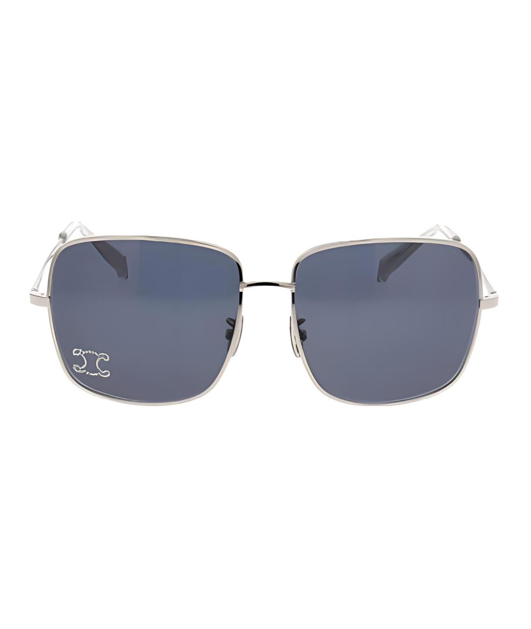 CELINE Серебряные металлические солнцезащитные очки, фото 2