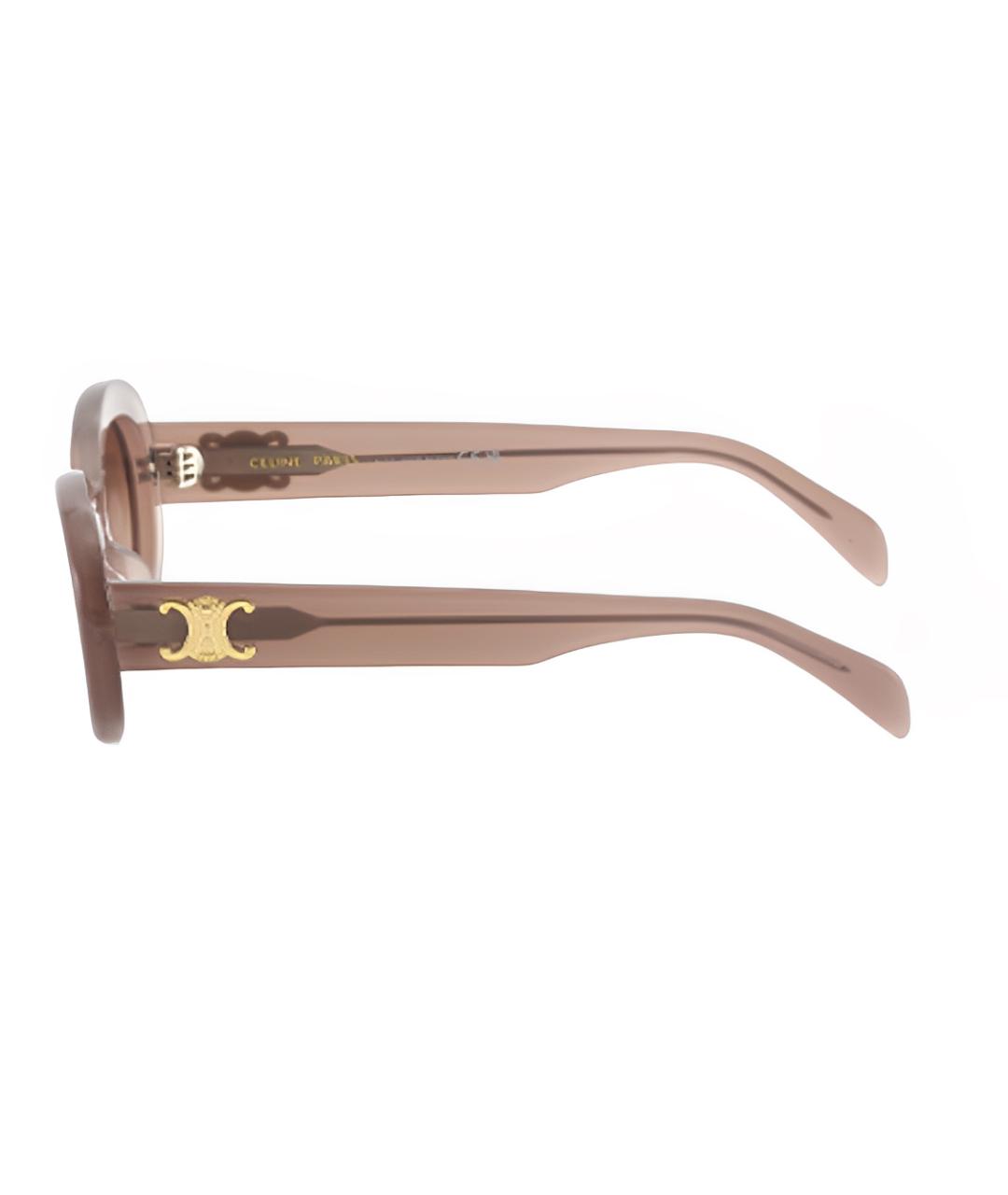 CELINE Коричневые пластиковые солнцезащитные очки, фото 3