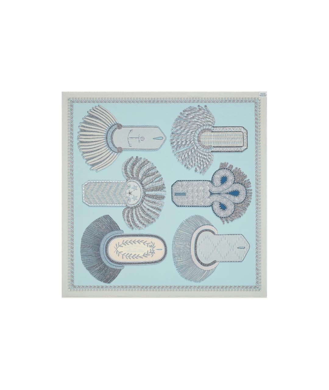 HERMES Синий шарф, фото 3