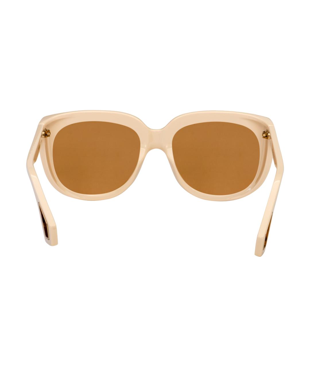 GUCCI Бежевые пластиковые солнцезащитные очки, фото 5