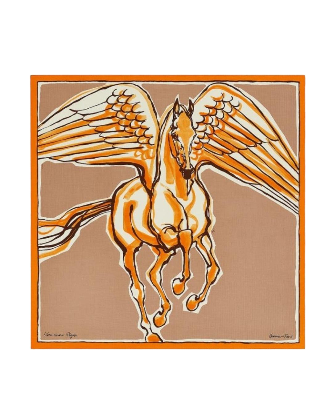 HERMES Коричневый шарф, фото 1