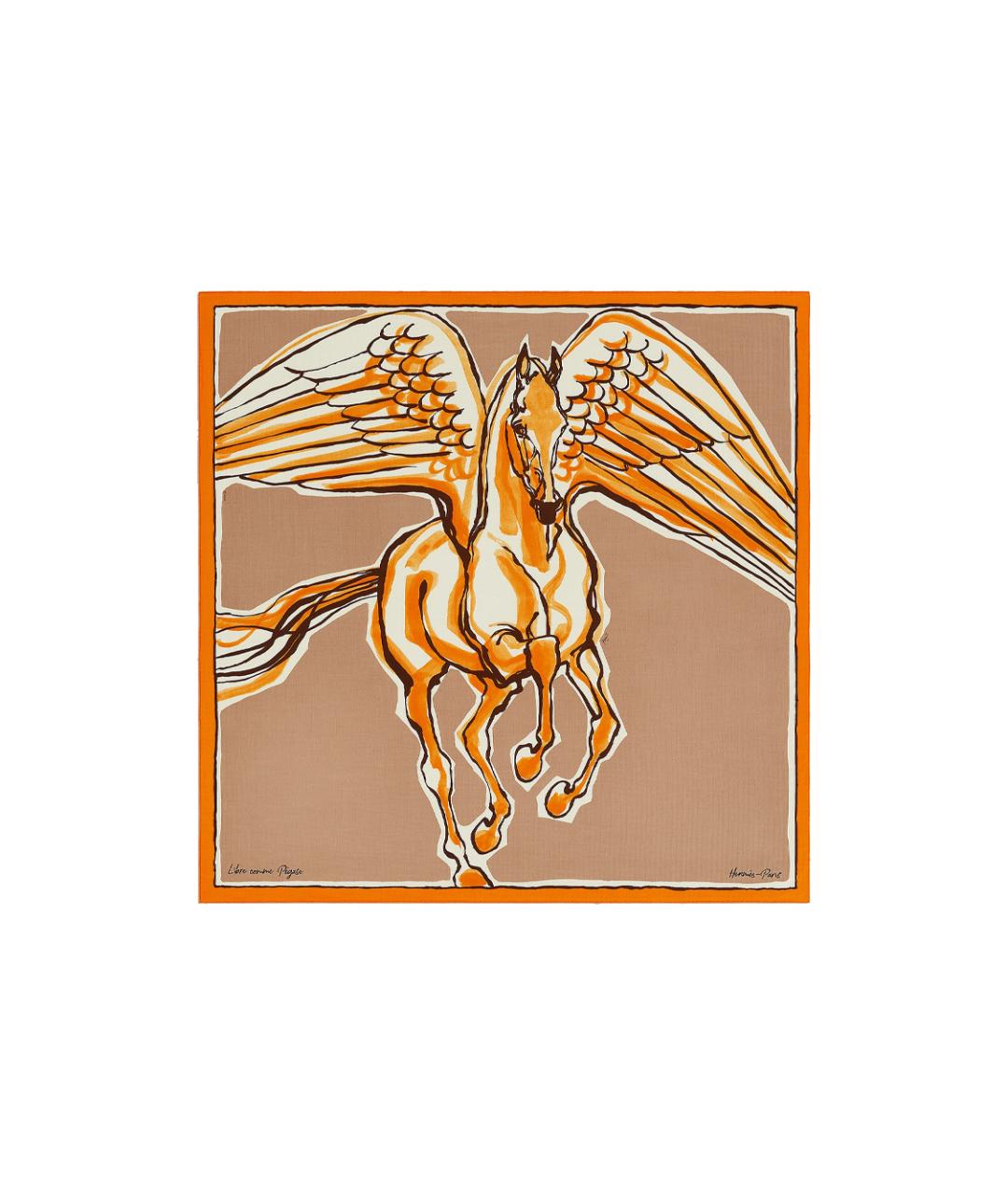 HERMES Коричневый шарф, фото 3