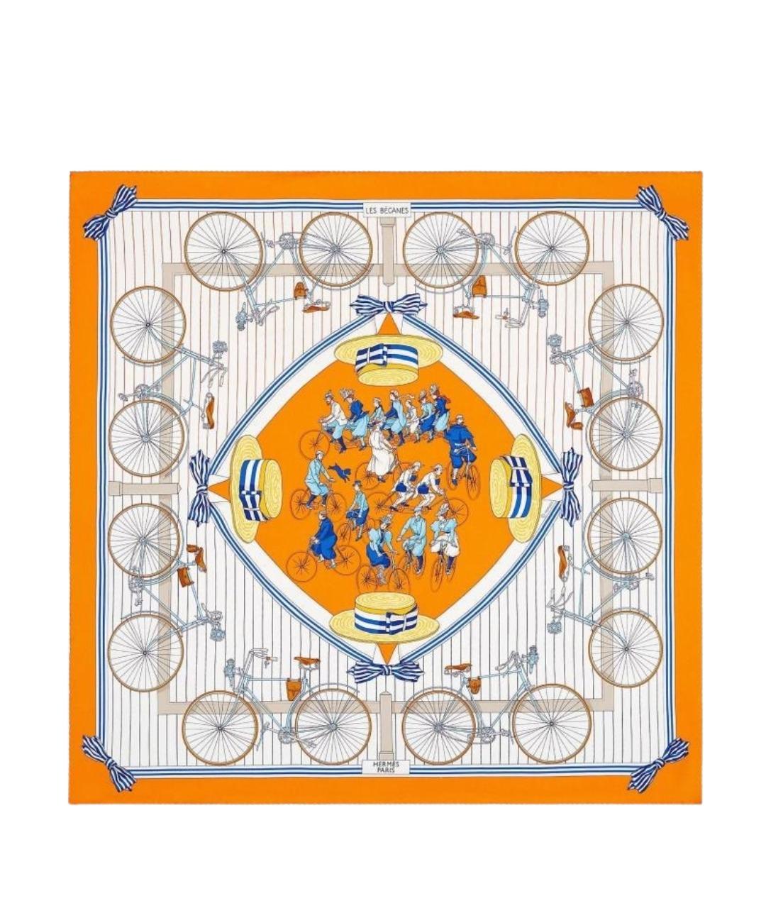 HERMES Оранжевый шарф, фото 1