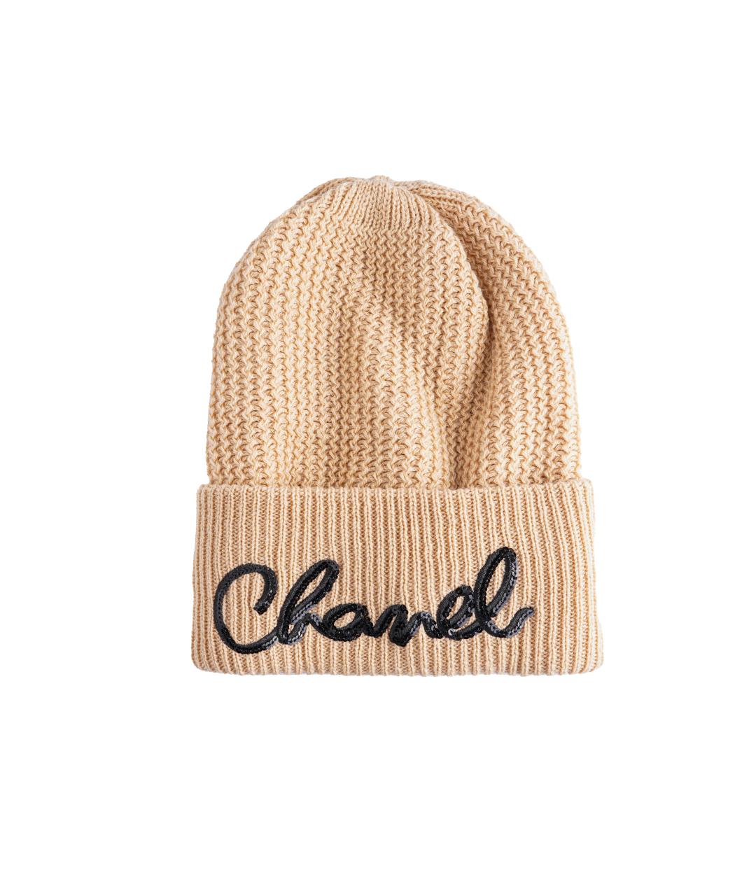 CHANEL Бежевая кашемировая шапка, фото 1