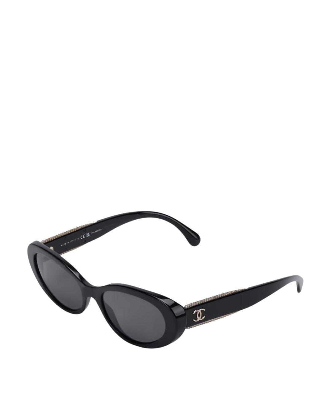 CHANEL Черные пластиковые солнцезащитные очки, фото 1
