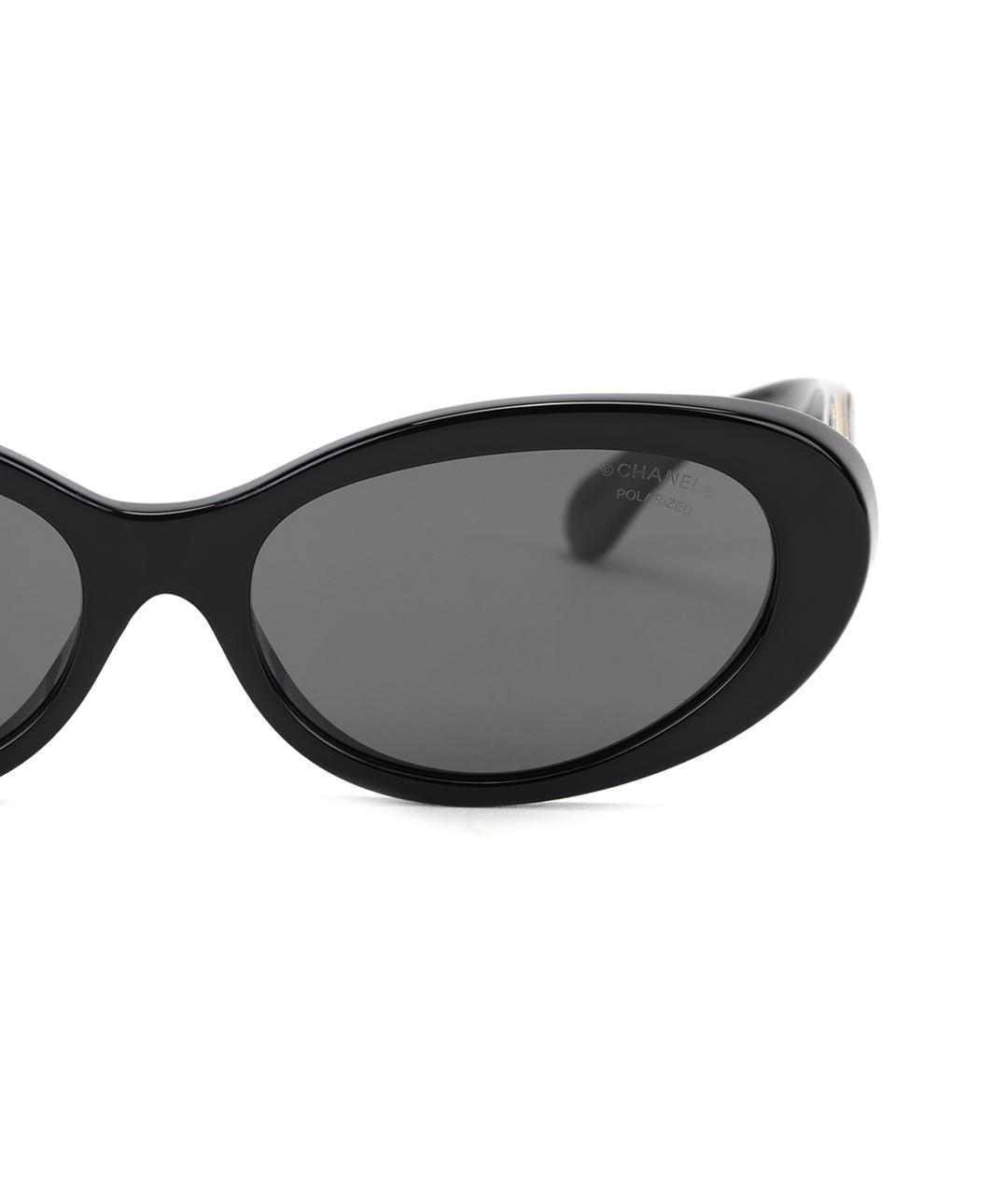 CHANEL Черные пластиковые солнцезащитные очки, фото 4