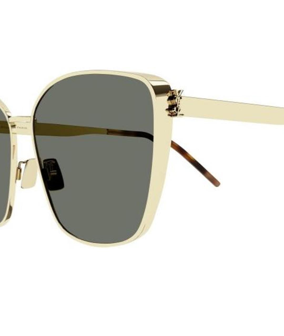 SAINT LAURENT Золотые солнцезащитные очки, фото 3