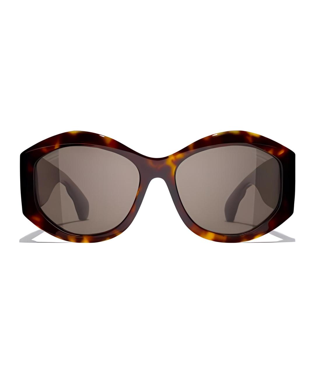 CHANEL Коричневые пластиковые солнцезащитные очки, фото 2