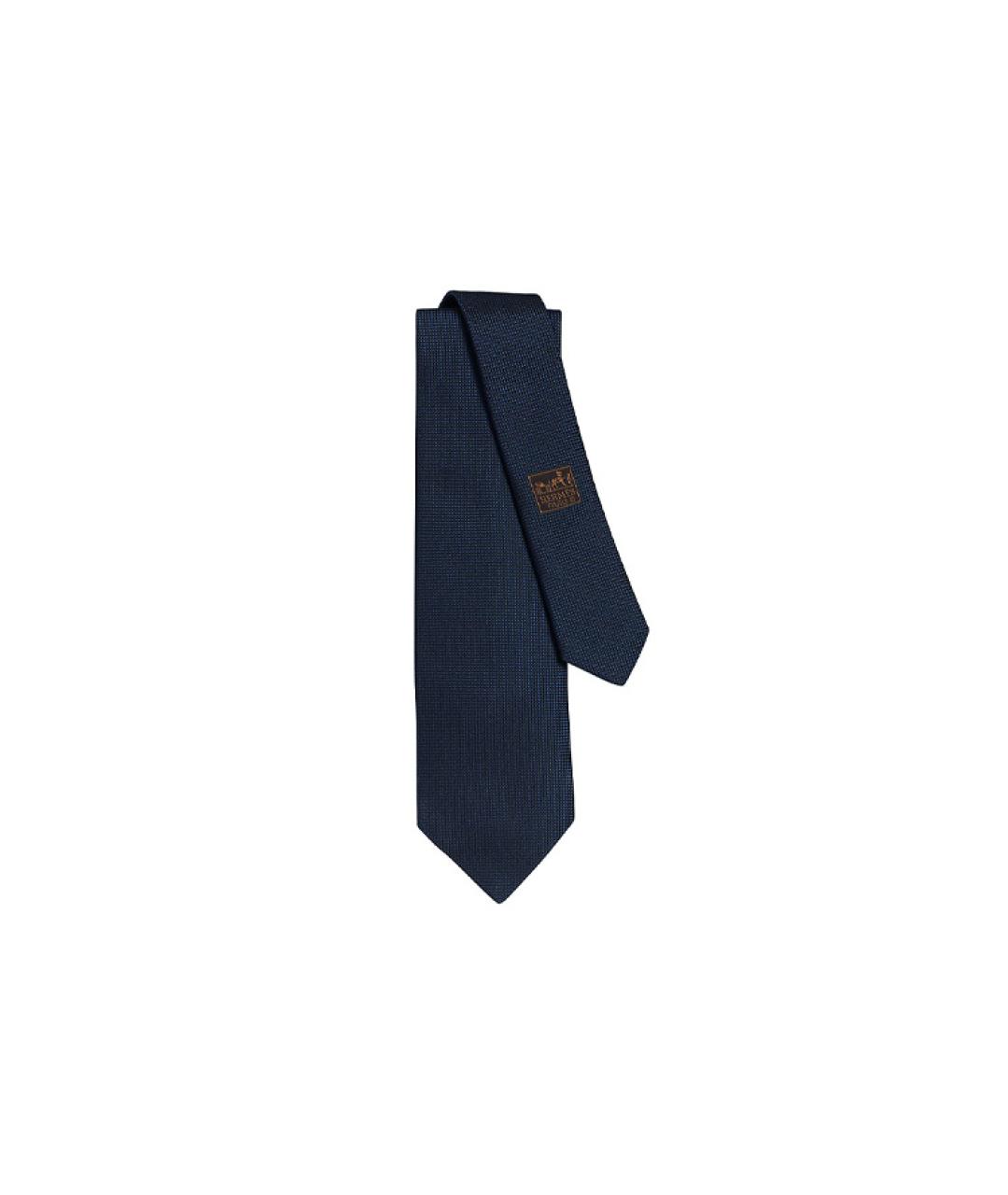 HERMES Темно-синий галстук, фото 3