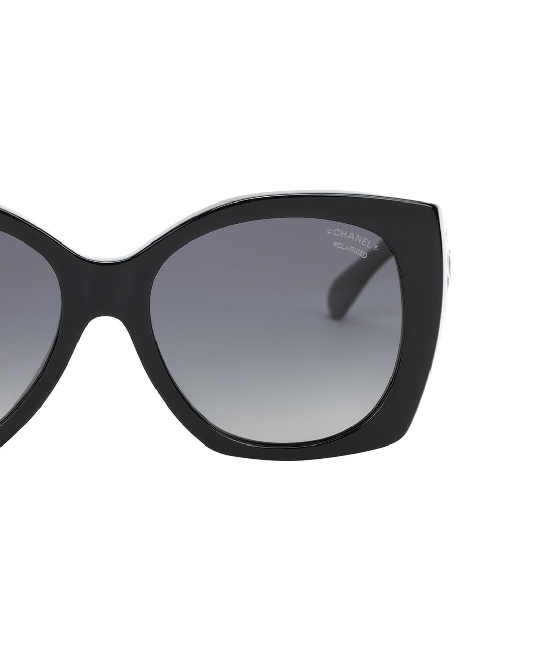 CHANEL Черные пластиковые солнцезащитные очки, фото 4