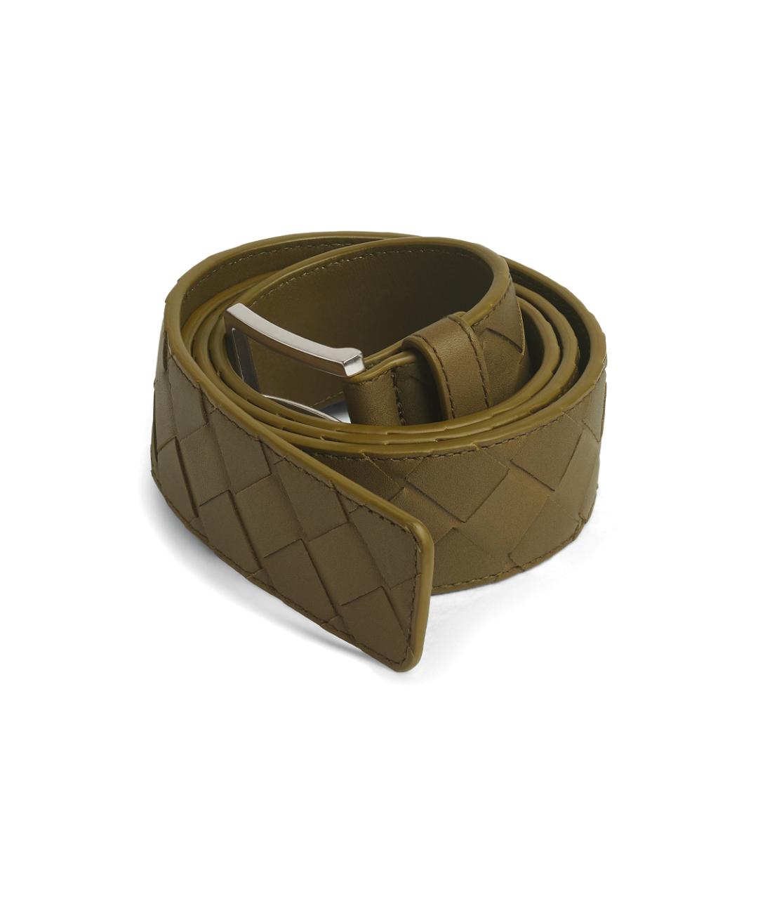 BOTTEGA VENETA Зеленый кожаный ремень, фото 2
