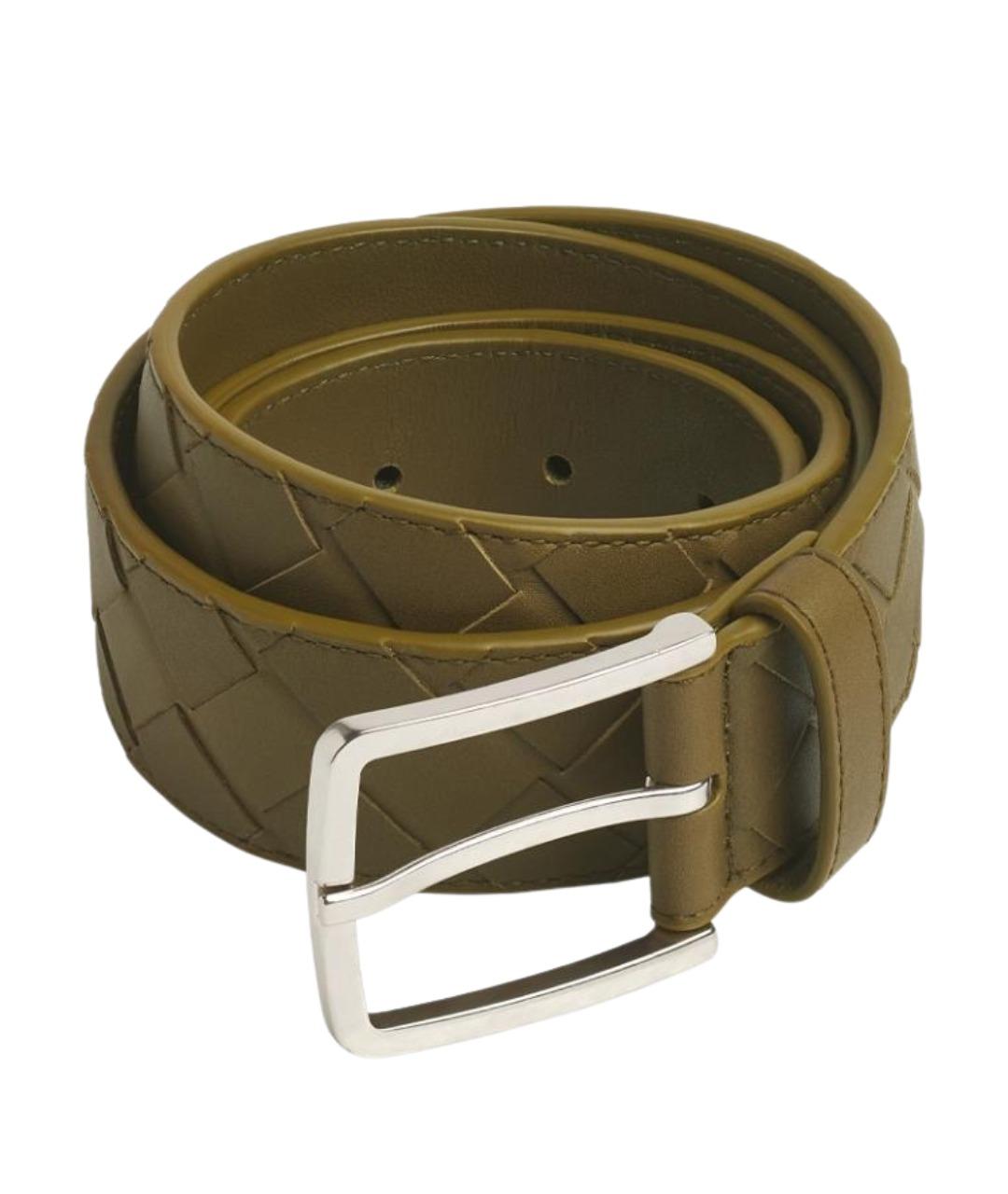 BOTTEGA VENETA Зеленый кожаный ремень, фото 1