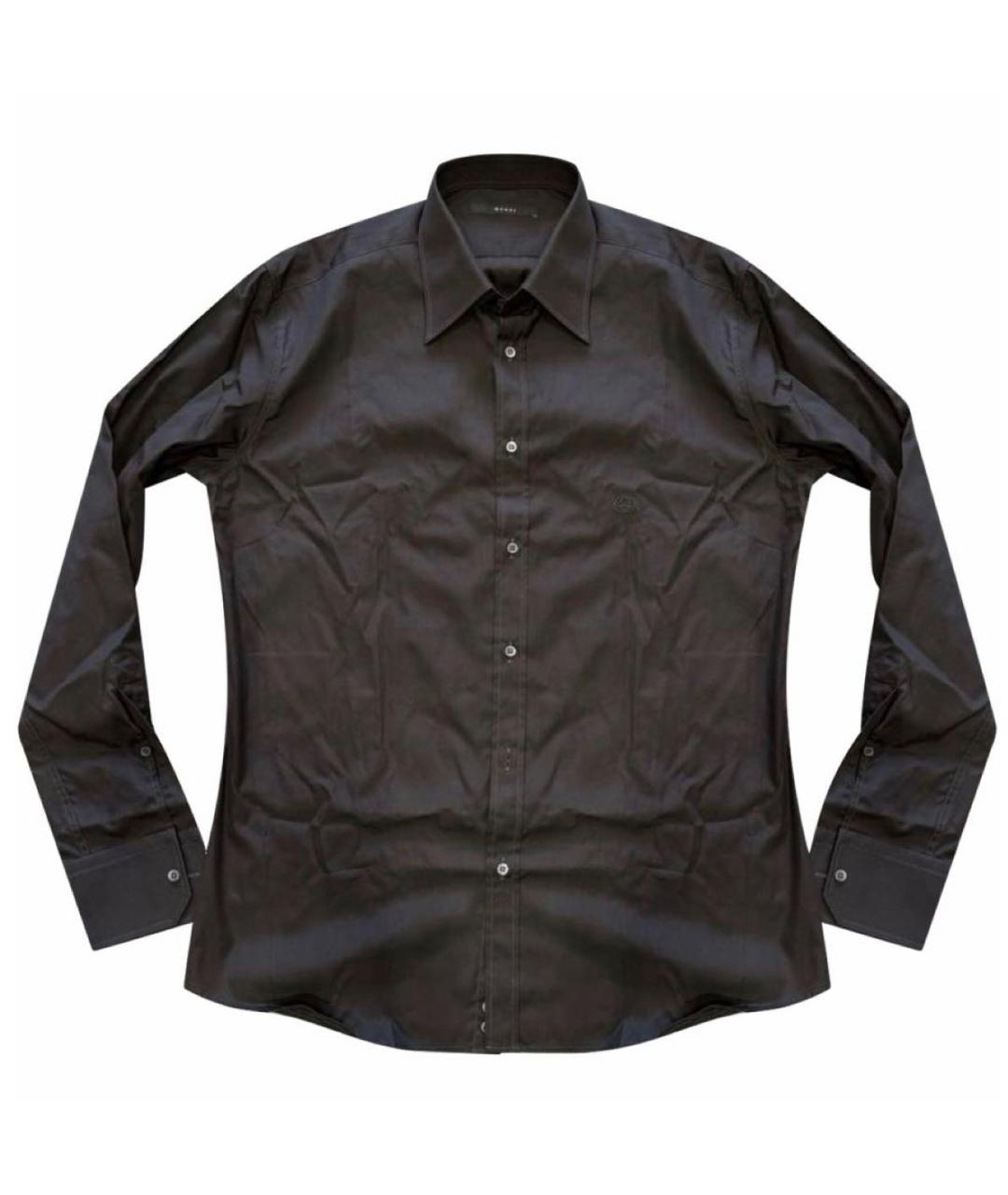 GUCCI Коричневая хлопковая кэжуал рубашка, фото 8