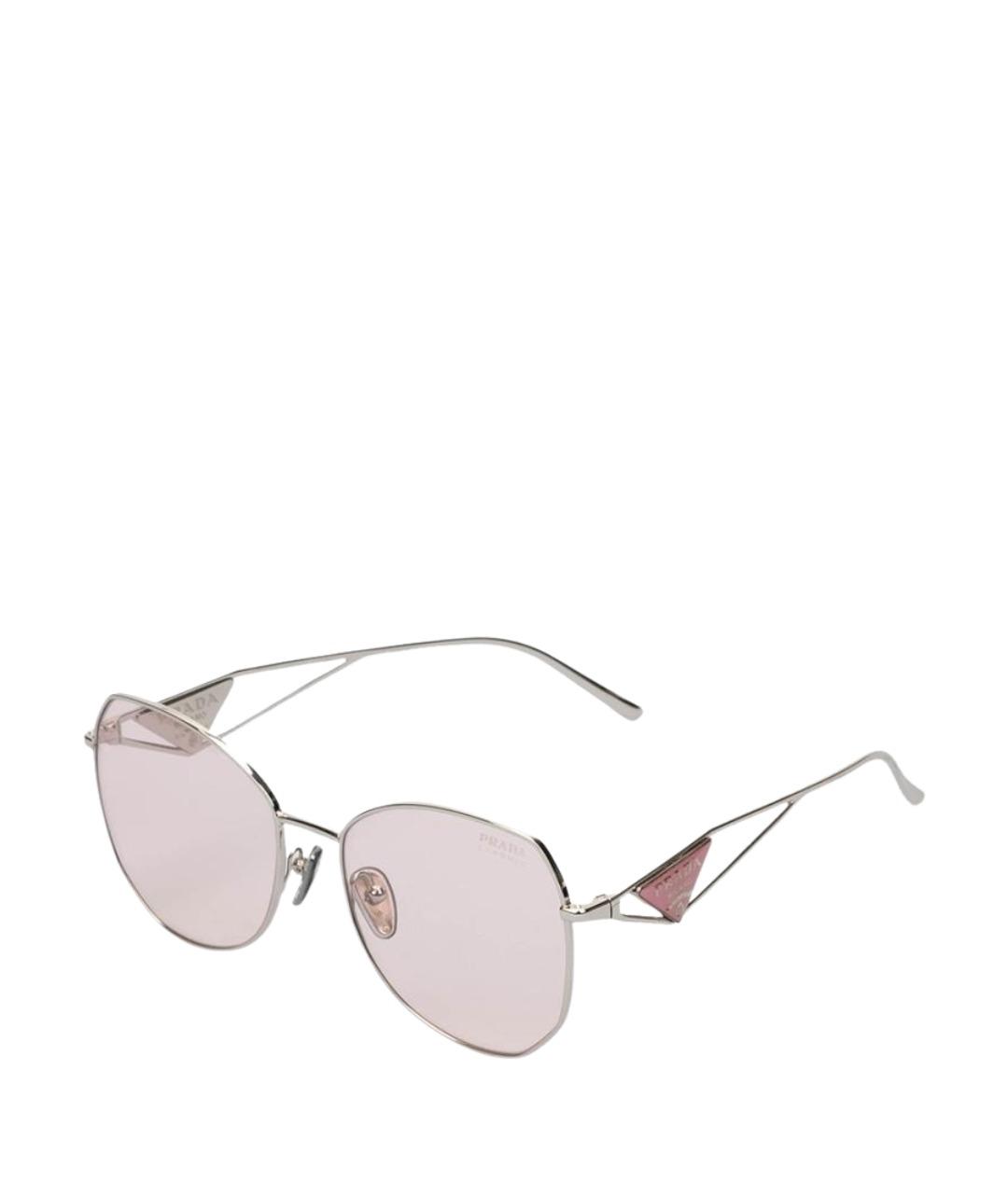 PRADA Розовые металлические солнцезащитные очки, фото 1