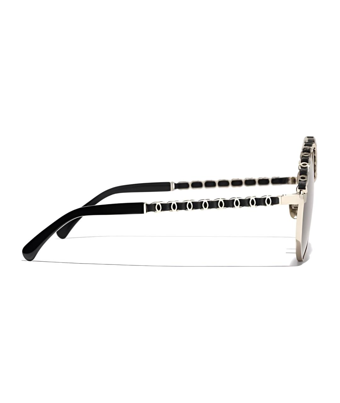 CHANEL Коричневые металлические солнцезащитные очки, фото 4