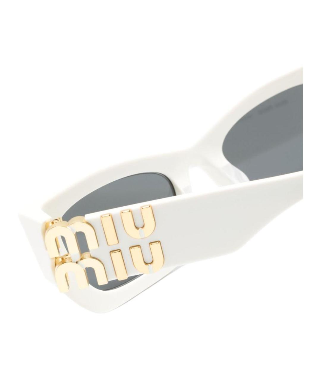 MIU MIU Белые пластиковые солнцезащитные очки, фото 3