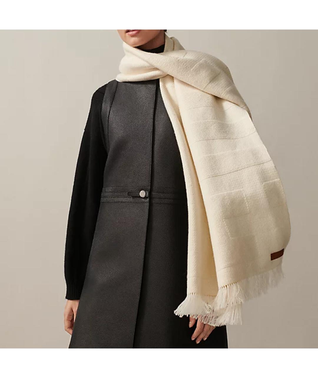 HERMES Бежевый шарф, фото 2