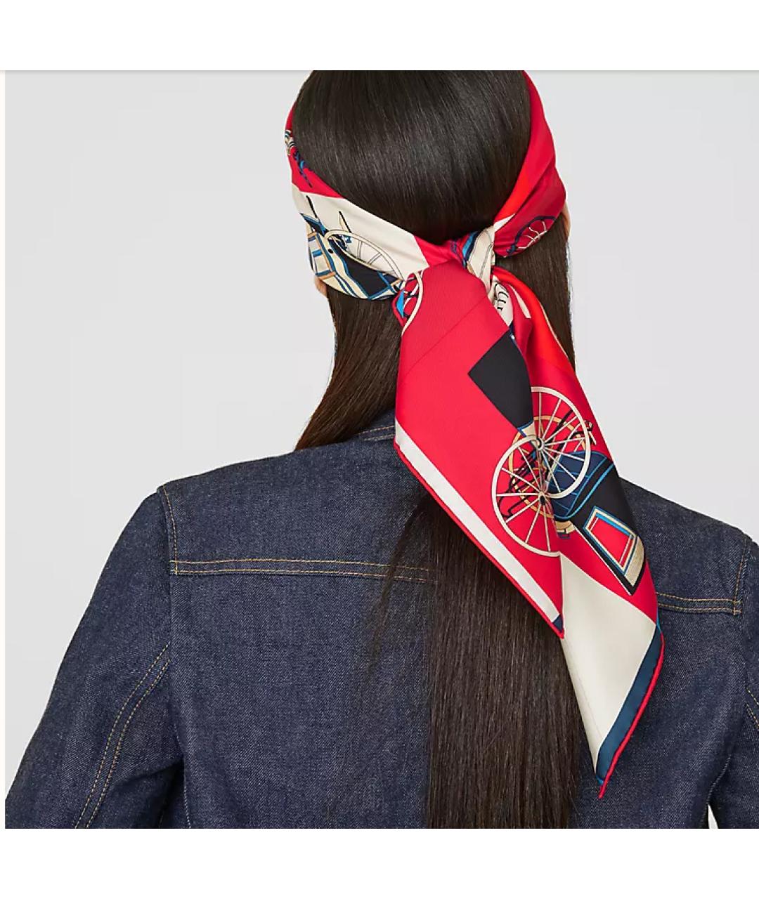 HERMES Красный шарф, фото 2