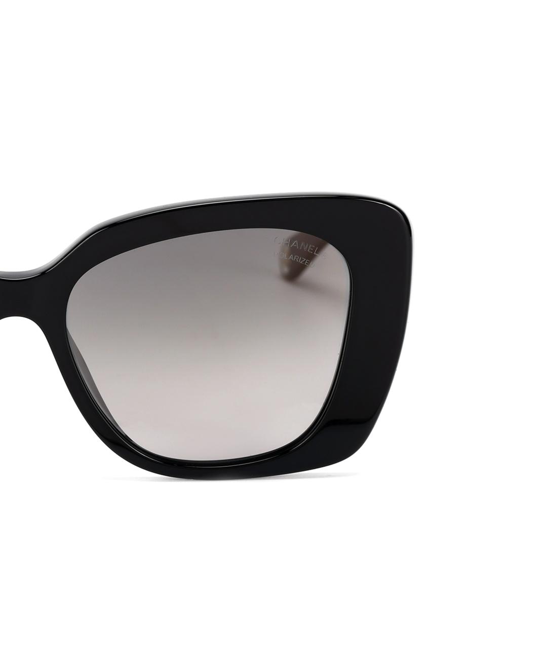 CHANEL Черные пластиковые солнцезащитные очки, фото 4