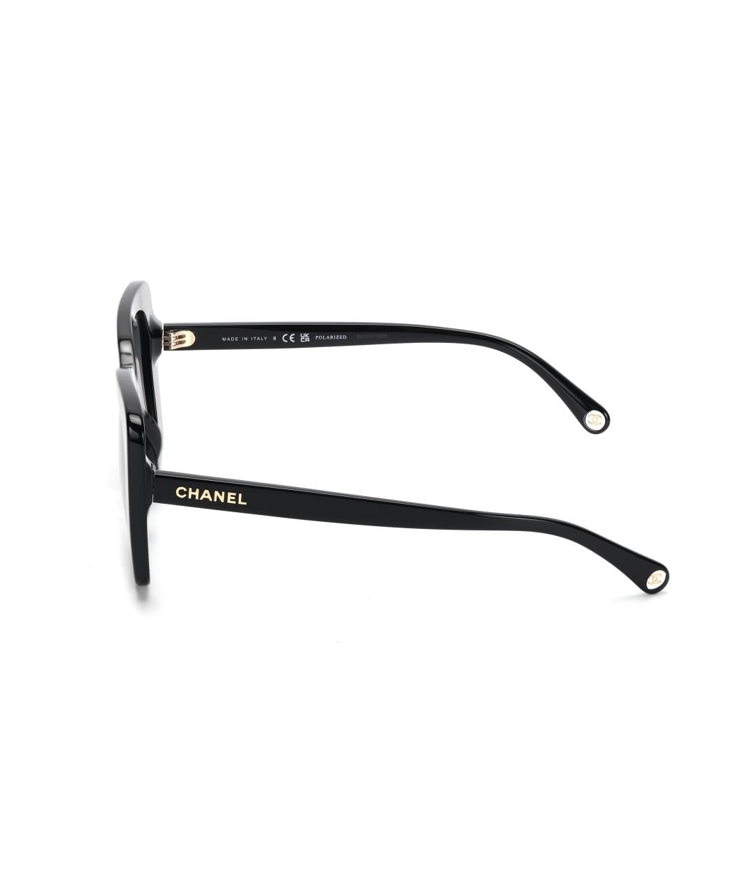 CHANEL Черные пластиковые солнцезащитные очки, фото 3