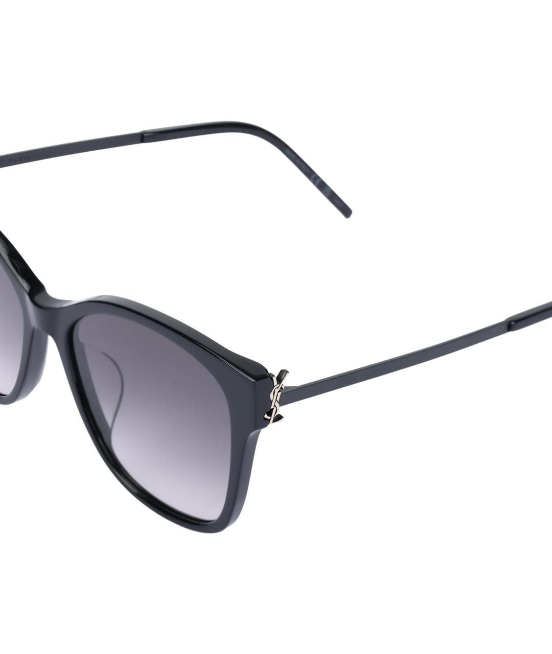 SAINT LAURENT Черные металлические солнцезащитные очки, фото 5