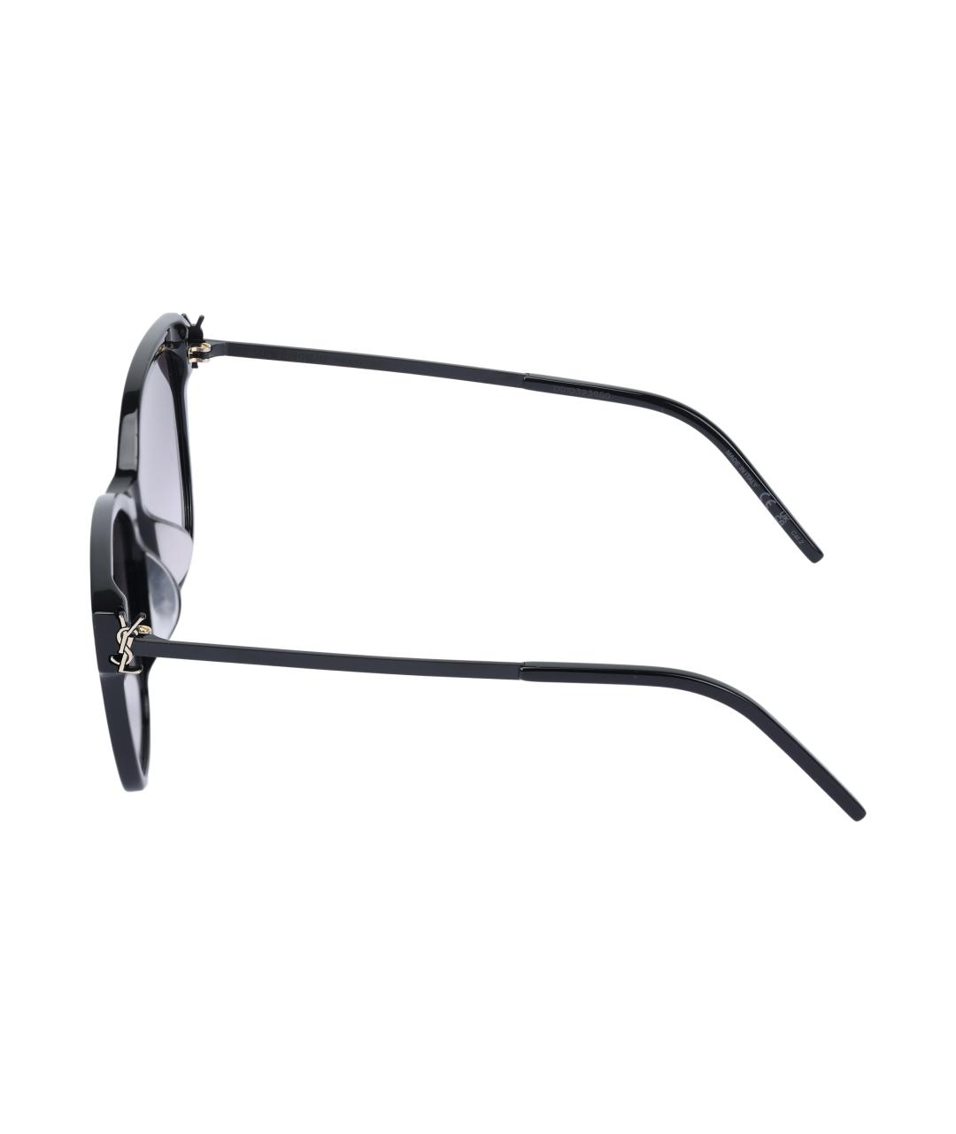 SAINT LAURENT Черные металлические солнцезащитные очки, фото 3